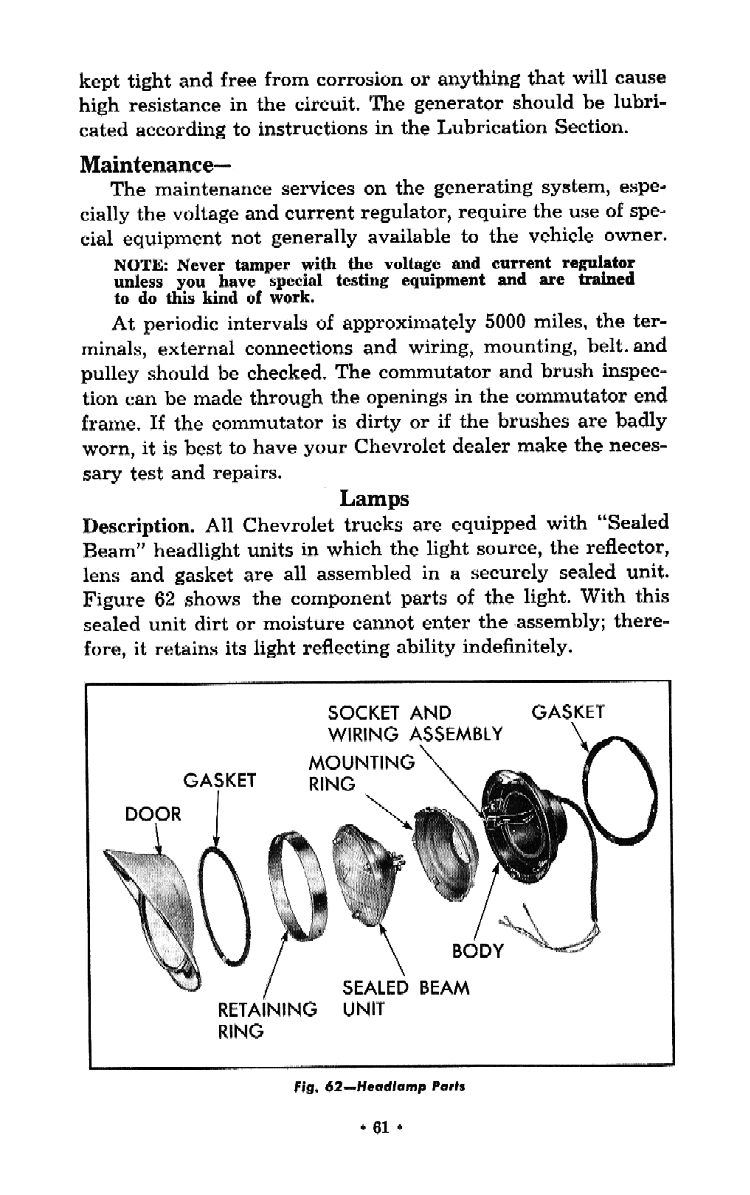 1956 Chevrolet Trucks Operators Manual Page 40